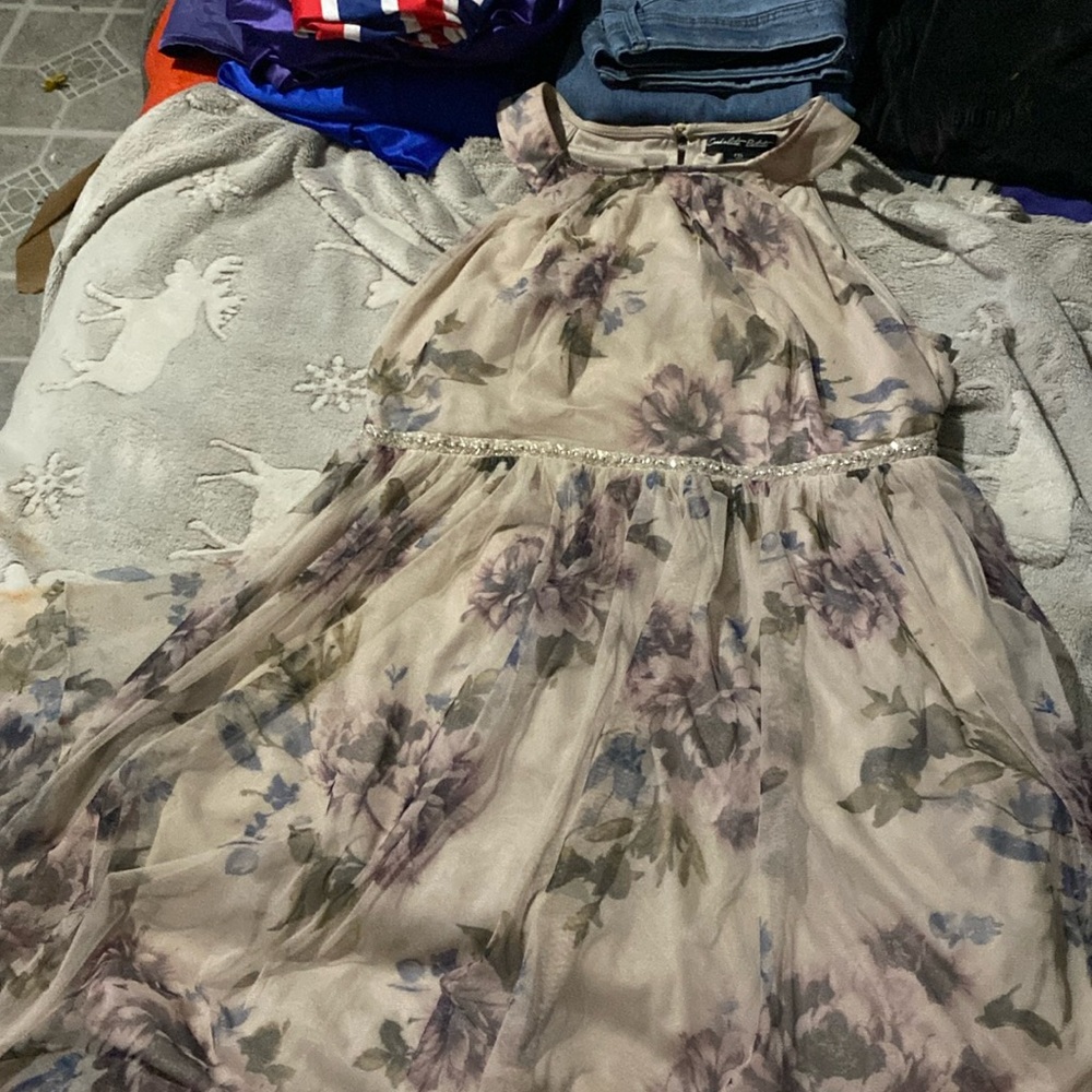 A long flower dress